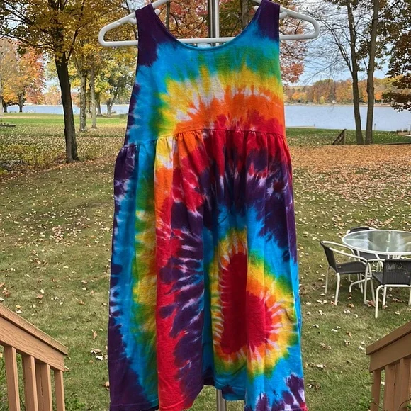 Tie-Dyed babydoll style dress Girls L - Picture 2 of 6